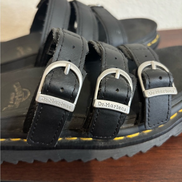 Dr. Martens Black Sandals with Silver Buckles - Picture 6 of 7